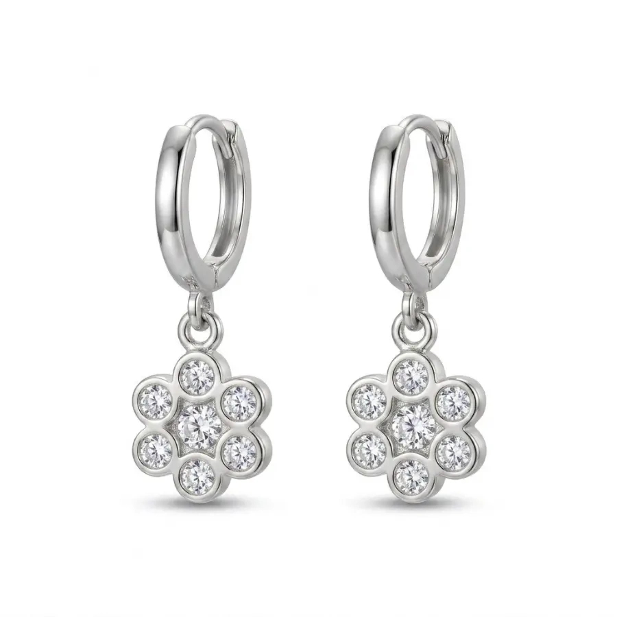 Brinco Argola Flor de Cristais, foto 2
